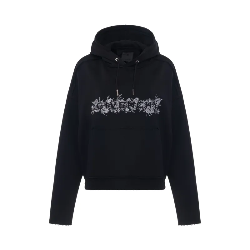 4G Logo Thistle Embroidered Hoodie in Black sold by MARAIS