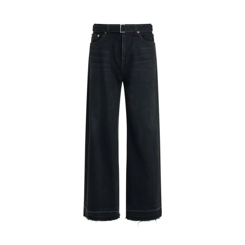 Raw Hem Denim Pants in Black sold by MARAIS
