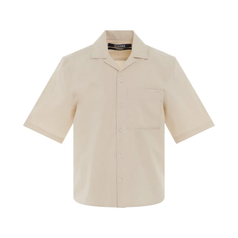 Cordao Short Sleeve Shirt in White sold by MARAIS