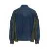 Denim x Nylon Twill Bomber Jacket in Blue sold by MARAIS