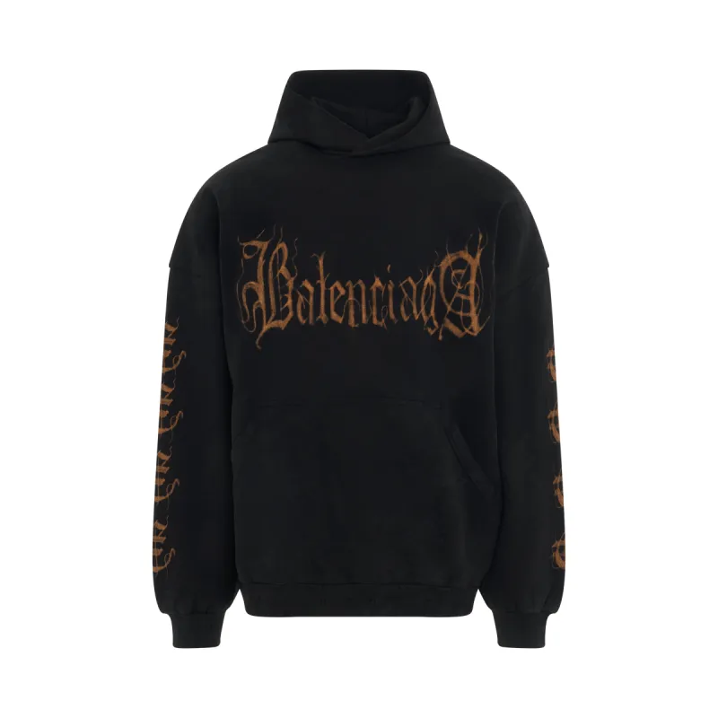 Heavy Metal Oversized Hoodie in Washed Black sold by MARAIS