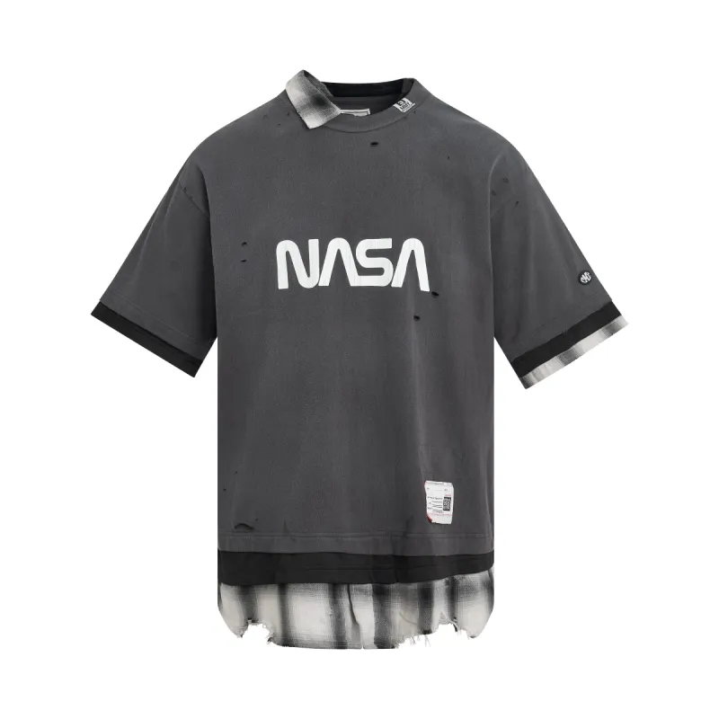 Nasa Logo Triple Layered T-Shirt in Black sold by MARAIS