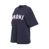 Plain Cotton Logo T-Shirt in Blue/Black sold by MARAIS