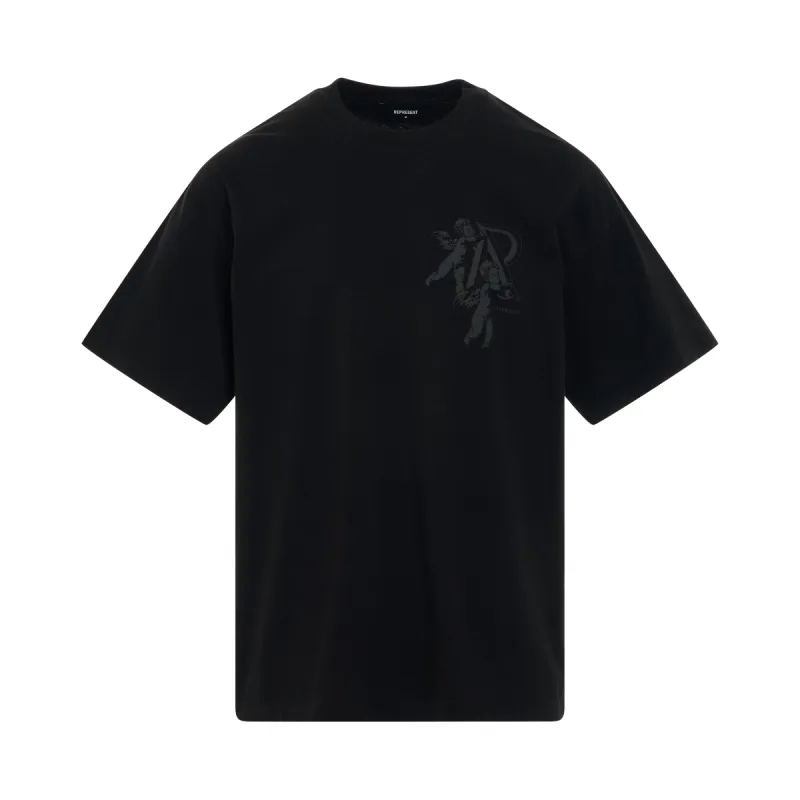Cherub Initial T-Shirt in Black sold by MARAIS