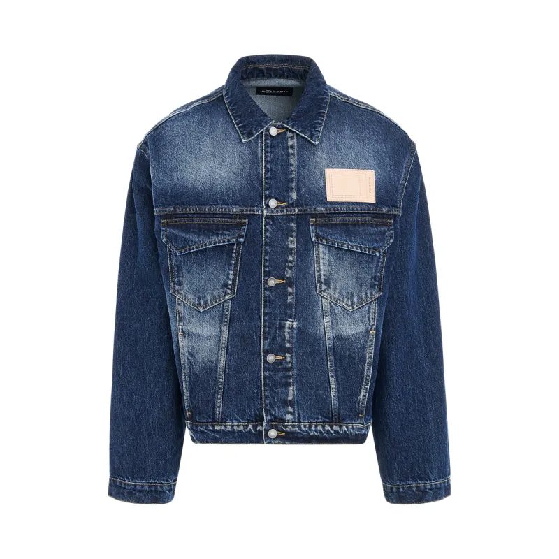 Back Logo Denim Jacket in Vintage Wash sold by MARAIS
