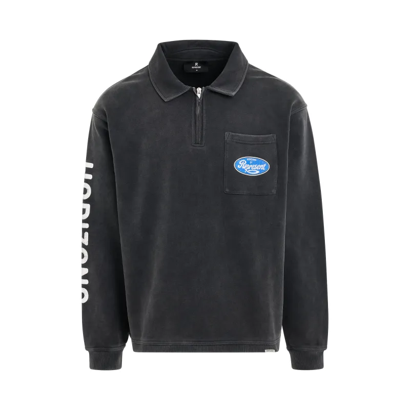 Classic Parts Quarter Zip Top in Washed Black sold by MARAIS