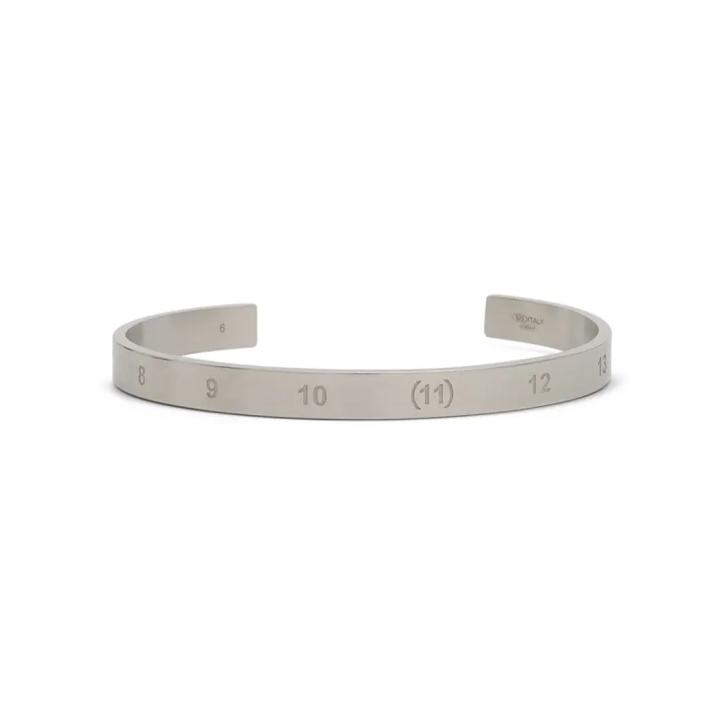Numerical Cuff 6.5mm Bracelet in Silver sold by MARAIS