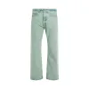 Overdye Logo Denim Pants in Mint/Off White sold by MARAIS