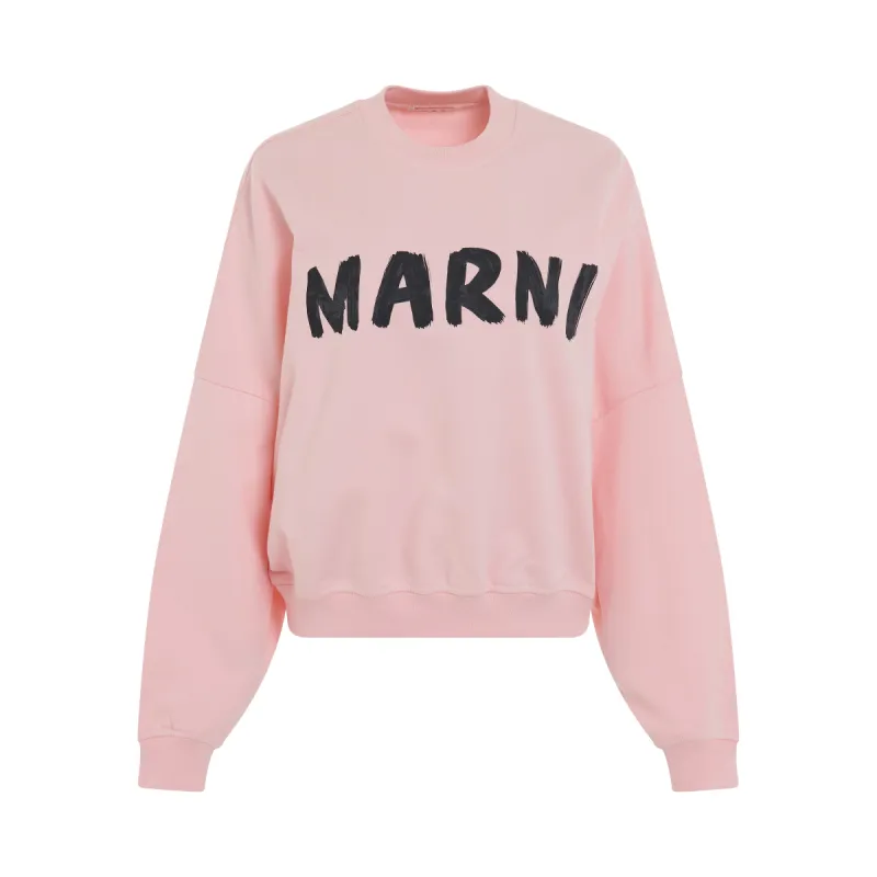 Logo Printed Sweatshirt in Pink Gummy sold by MARAIS