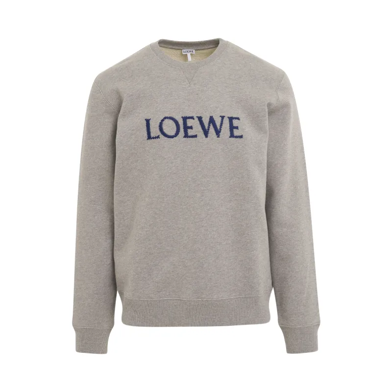 Embroidered Logo Cotton Sweatshirt in Grey sold by MARAIS