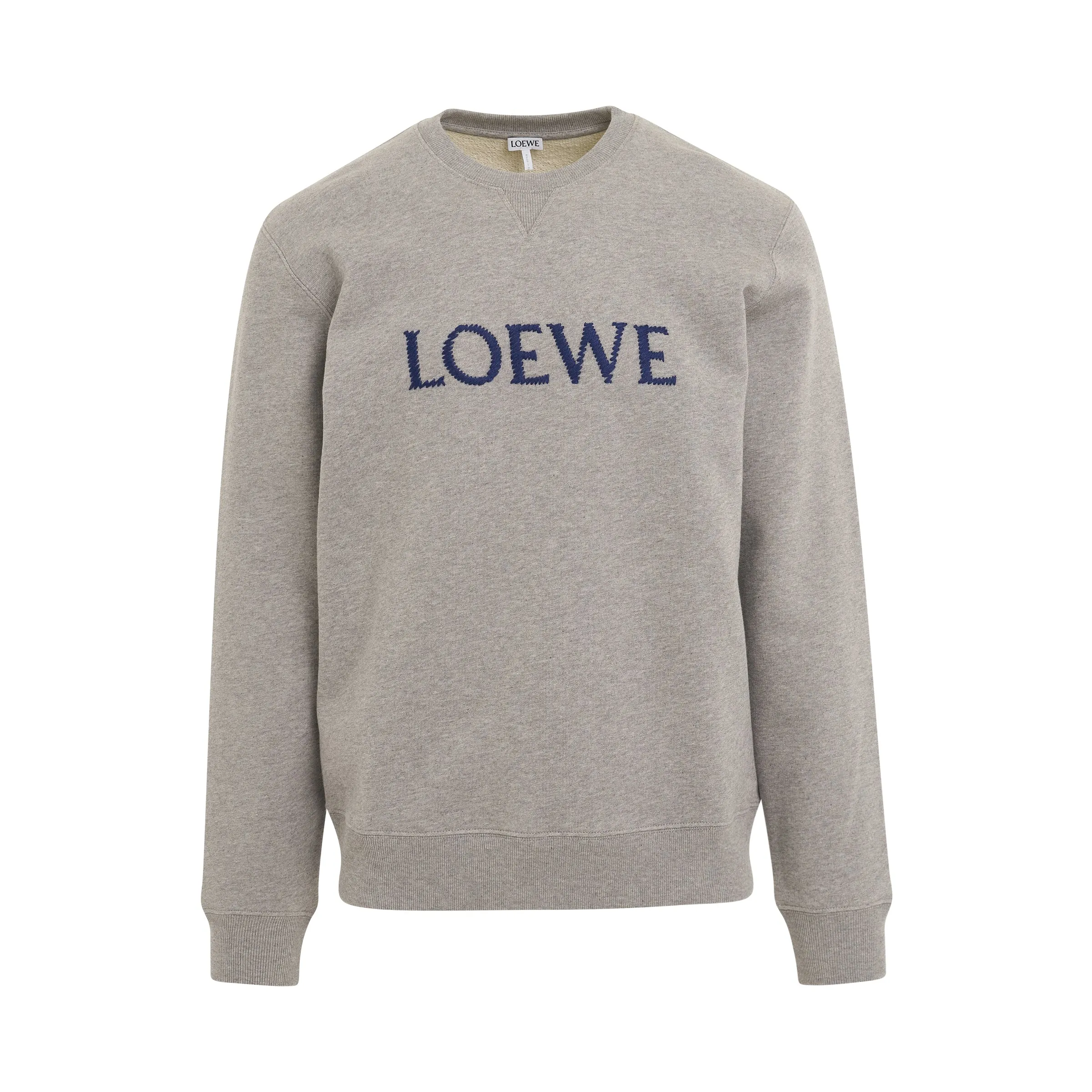 Embroidered Logo Cotton Sweatshirt in Grey sold by MARAIS