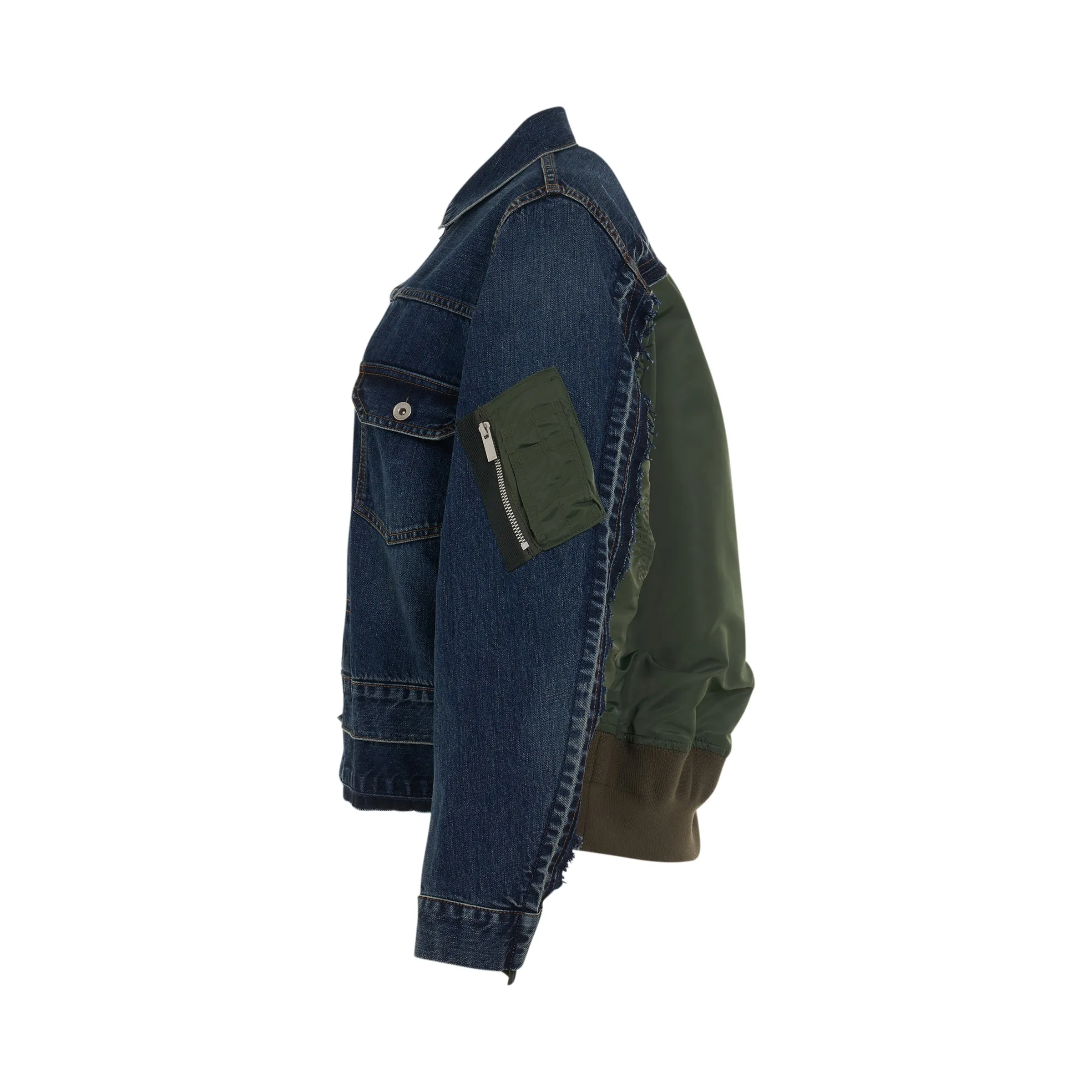 Classic Denim x Nylon Twill Jacket in Blue sold by MARAIS product image thumbnail 3
