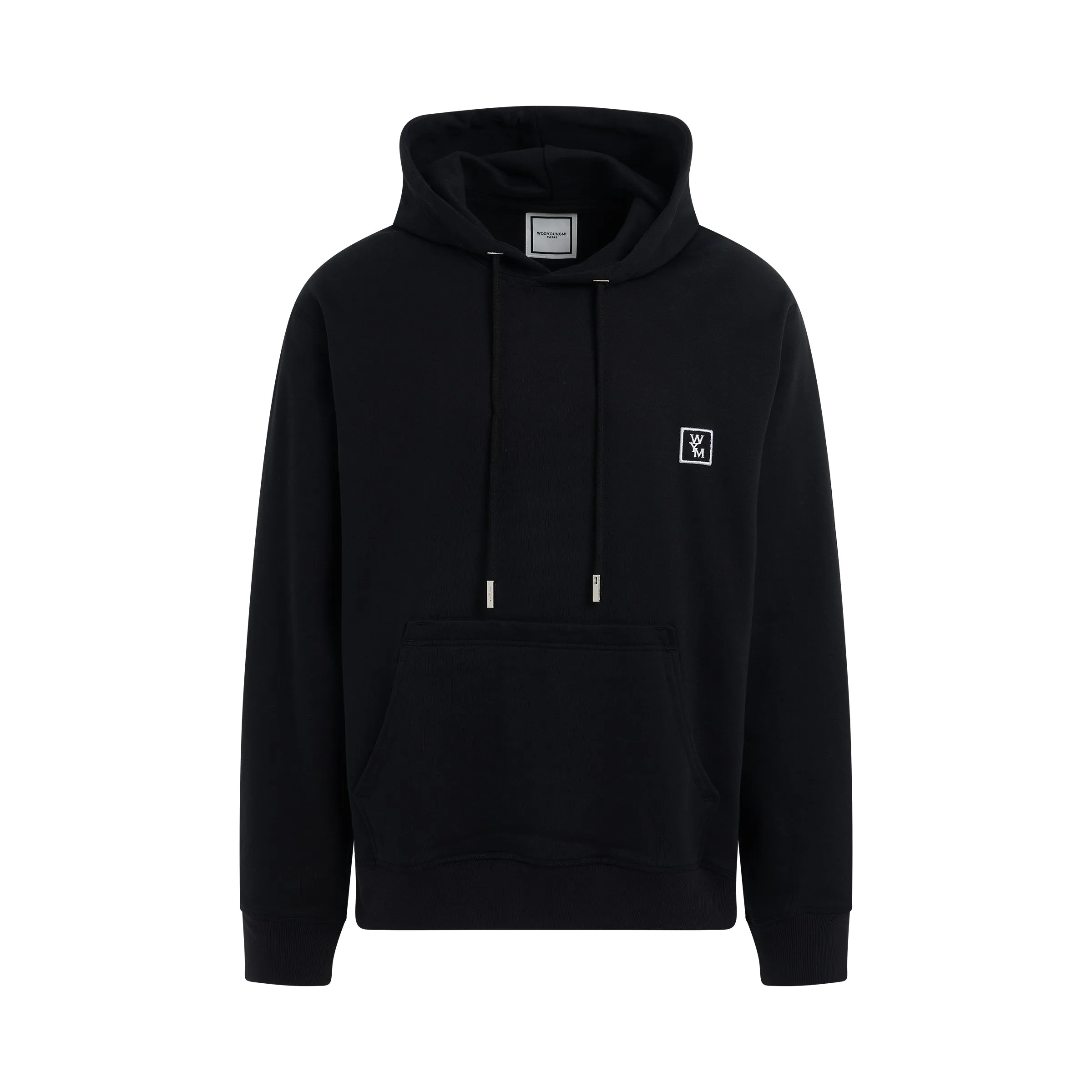 Cotton Back Logo Hooded Sweatshirt in Black sold by MARAIS