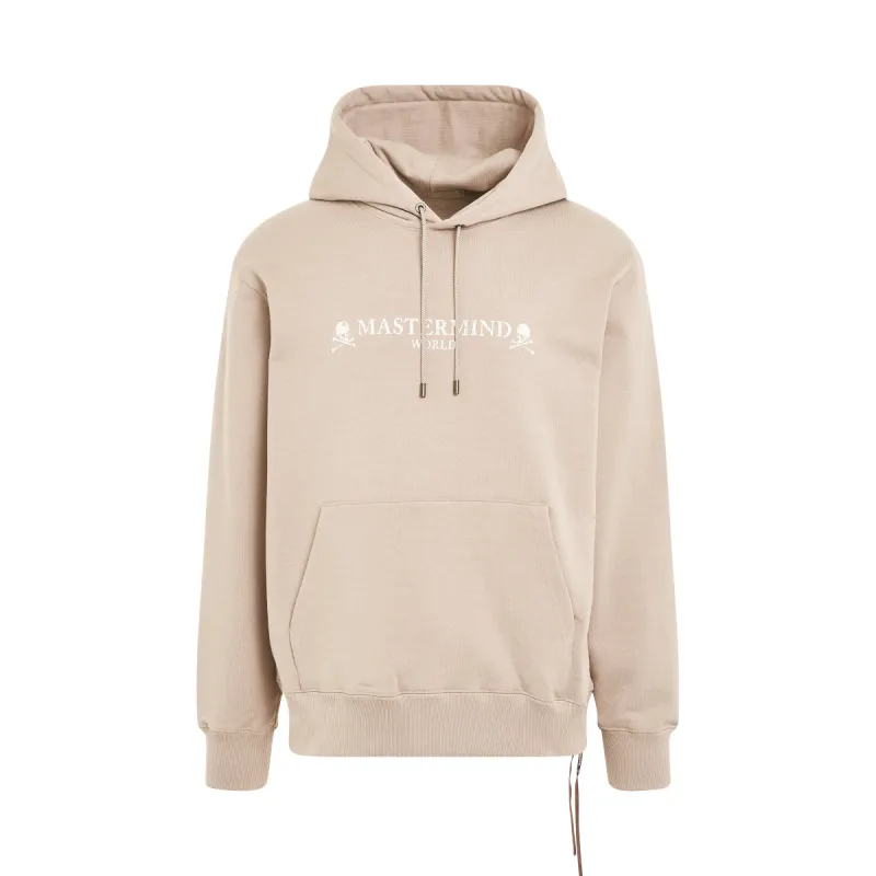 Rubbed Logo Hoodie in Beige sold by MARAIS