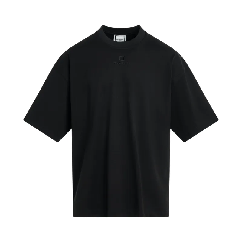 Square Embroidered Logo T-Shirt in Black sold by MARAIS
