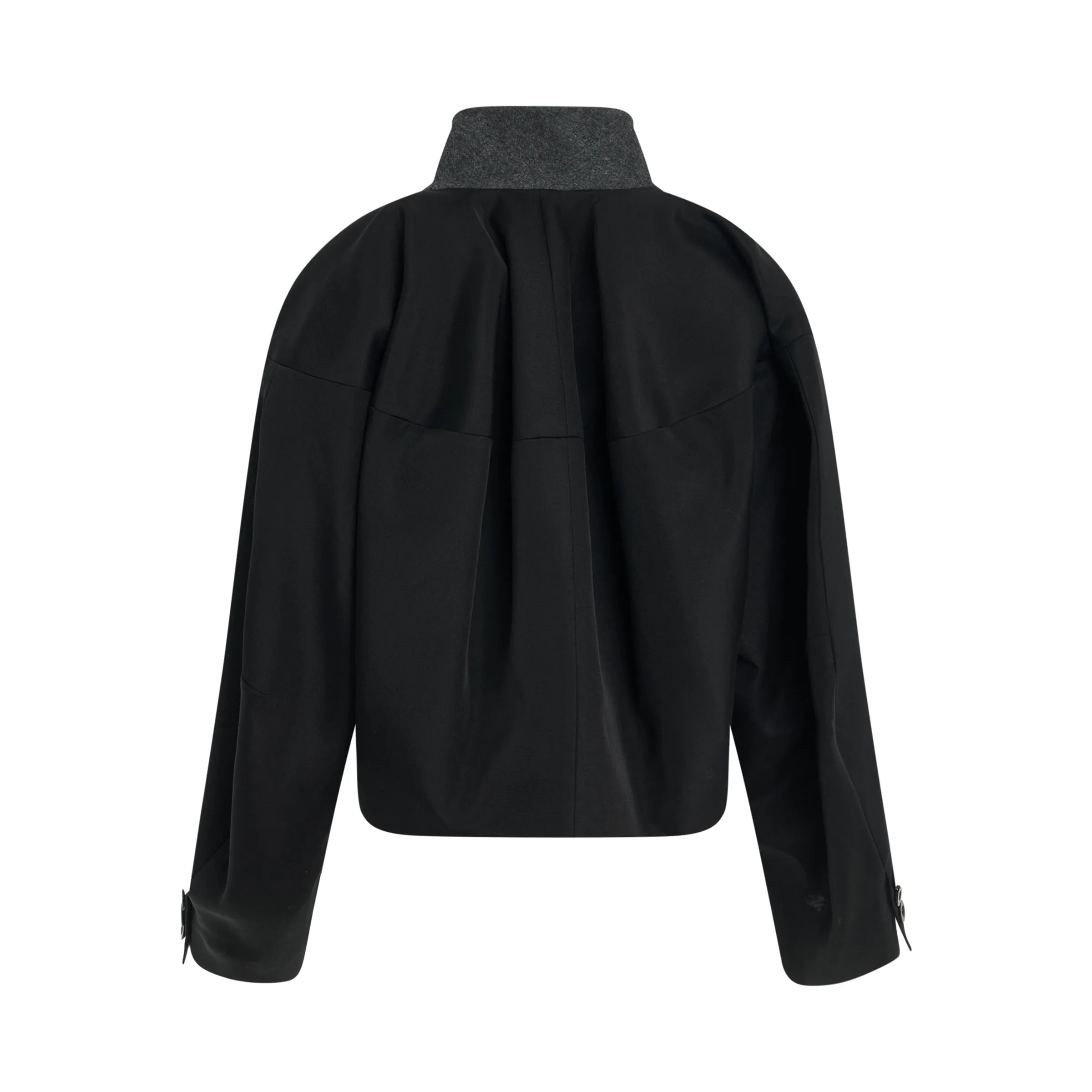 Double-Faced Silk Cotton Jacket in Black sold by MARAIS product image thumbnail 4