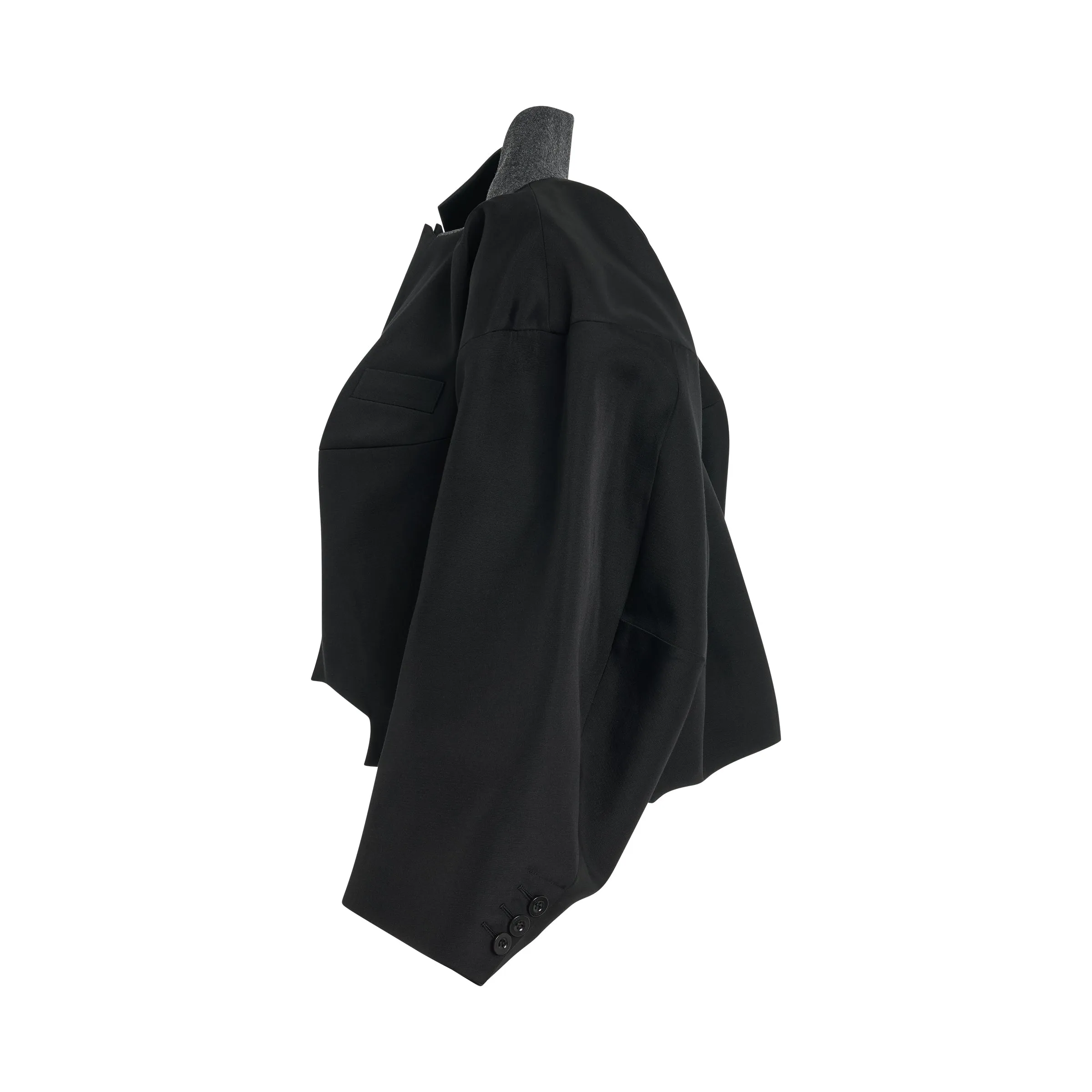 Double-Faced Silk Cotton Jacket in Black sold by MARAIS product image thumbnail 3
