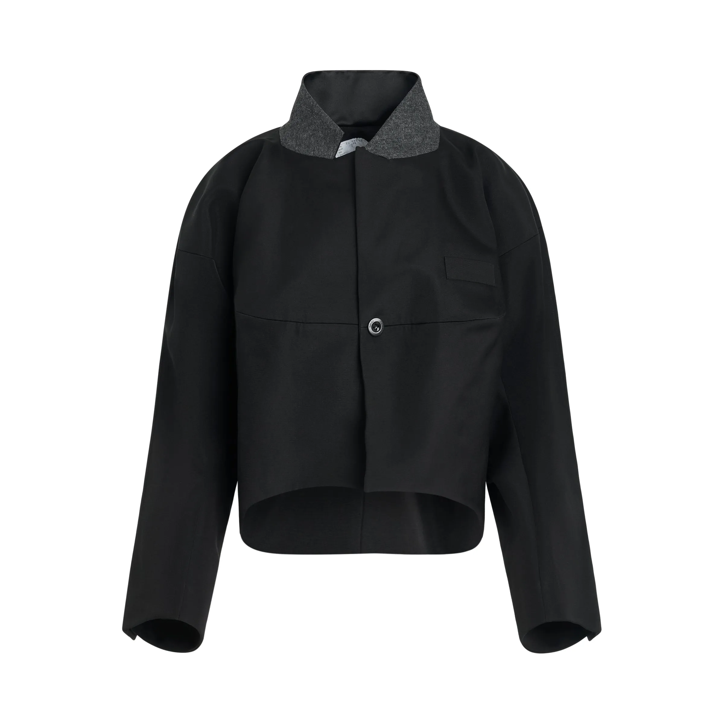 Double-Faced Silk Cotton Jacket in Black sold by MARAIS