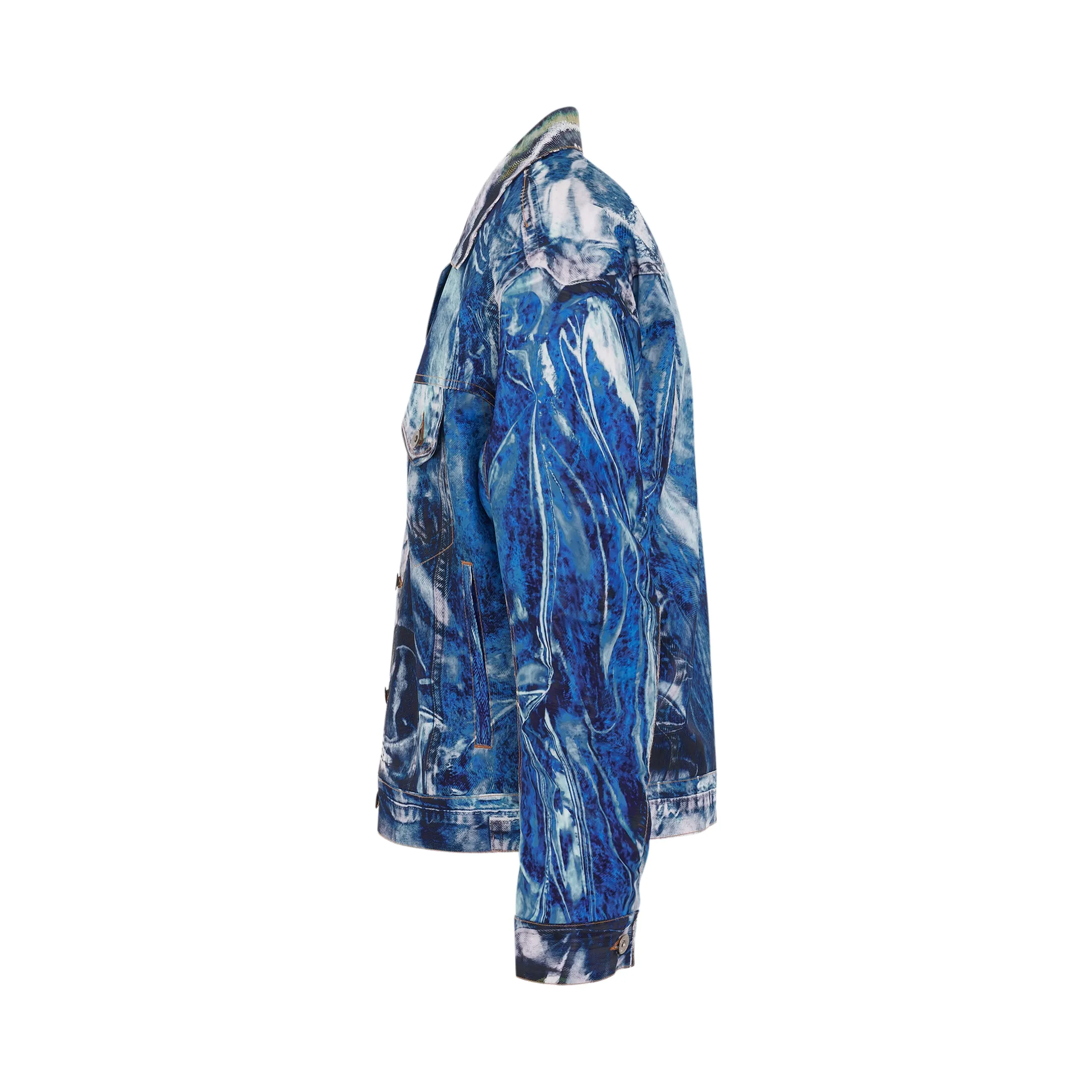 Mirage Printed Denim Jacket in Indigo sold by MARAIS product image thumbnail 3