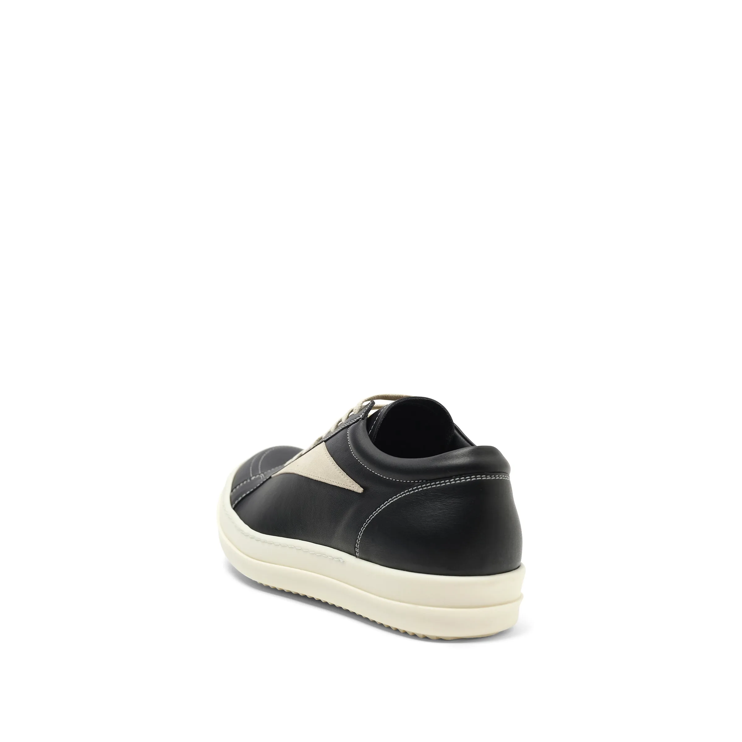 Full Grain Calf Leather Vintage Sneaker in Black/Milk sold by MARAIS product image thumbnail 3