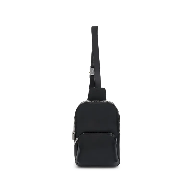 Buckle Leather Small Crossbody Bag in Black sold by MARAIS