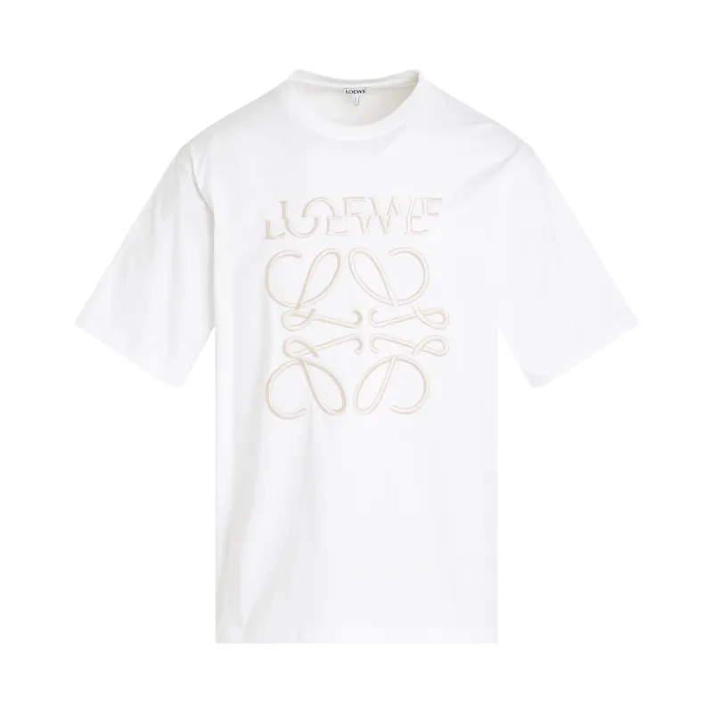 Embroidered Distorted Logo T-Shirt in Off White sold by MARAIS