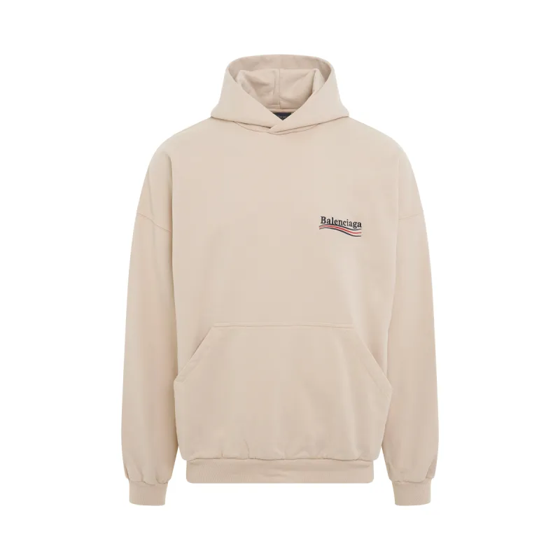 Political Campaign Oversized Hoodie in Light Beige sold by MARAIS