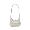 Micro Glam Slam Hobo Bag in Greige sold by MARAIS