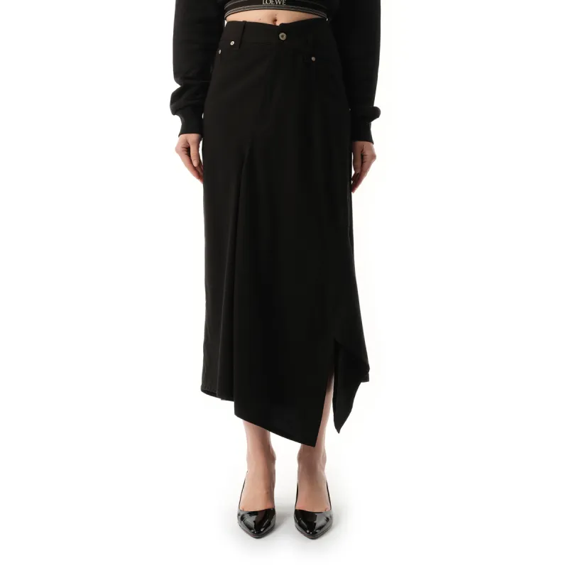 Asymmetric Skirt in black sold by MARAIS