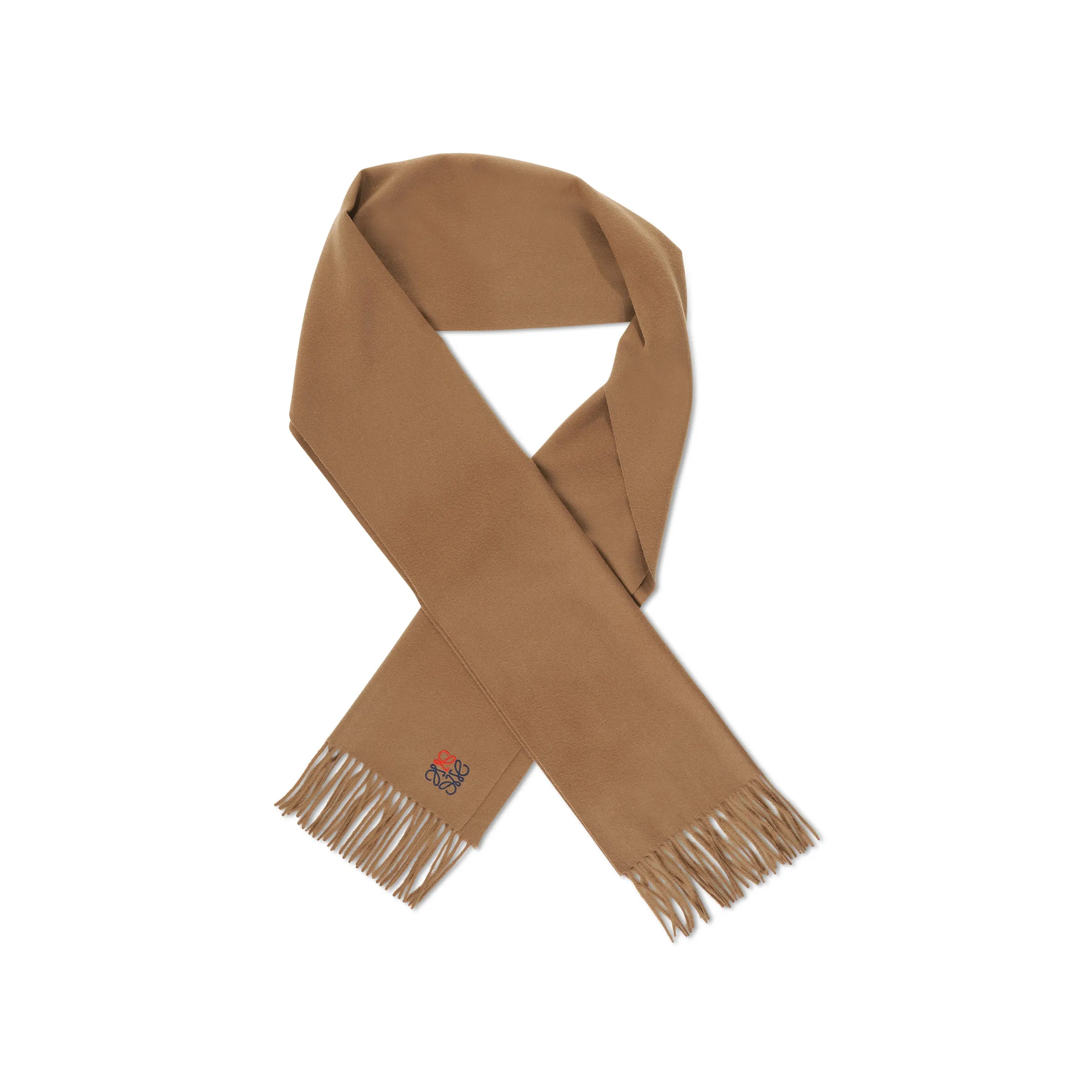 Cashmere Anagram Scarf in Camel sold by MARAIS