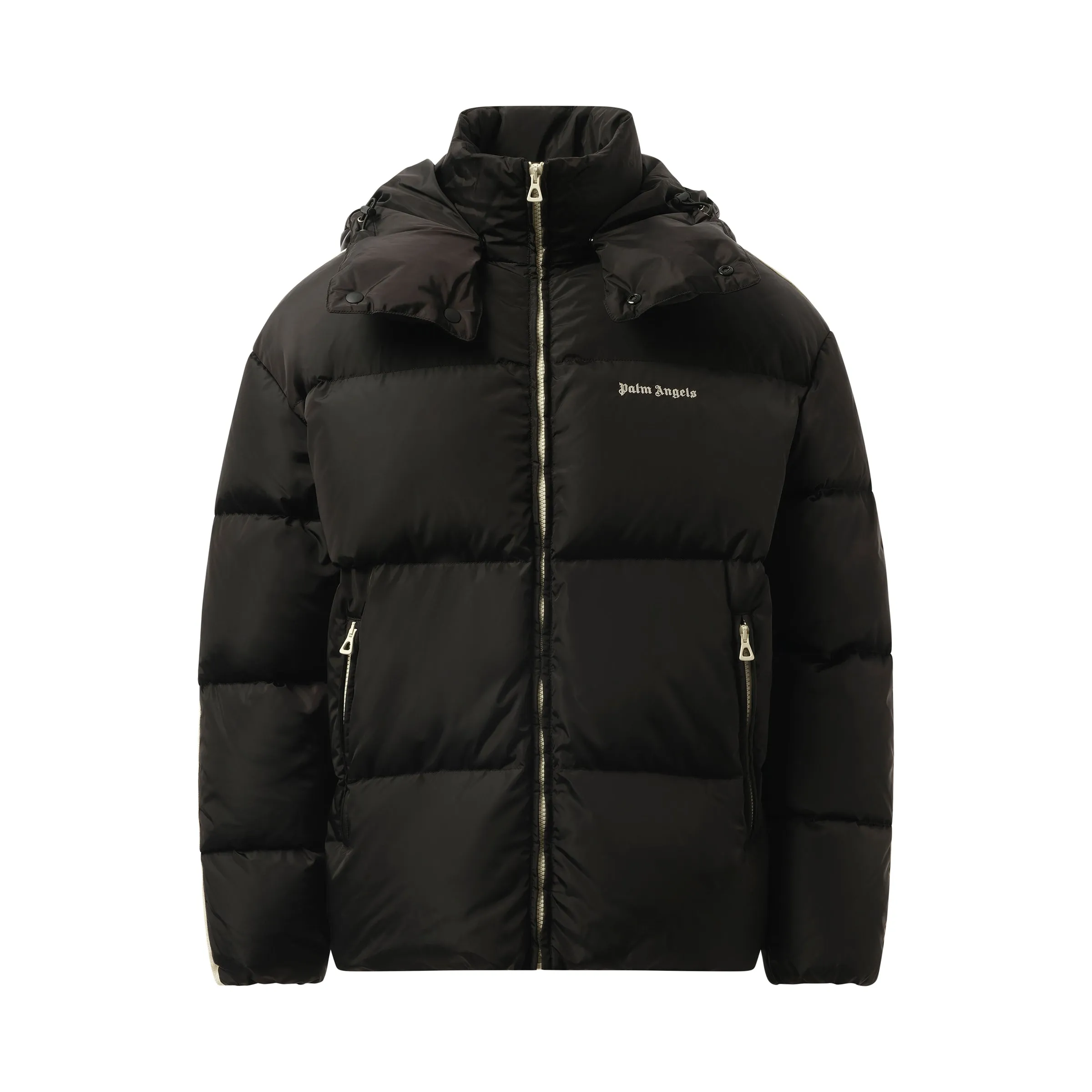 Hooded Track Down Jacket in Black/Off White sold by MARAIS product image thumbnail 2