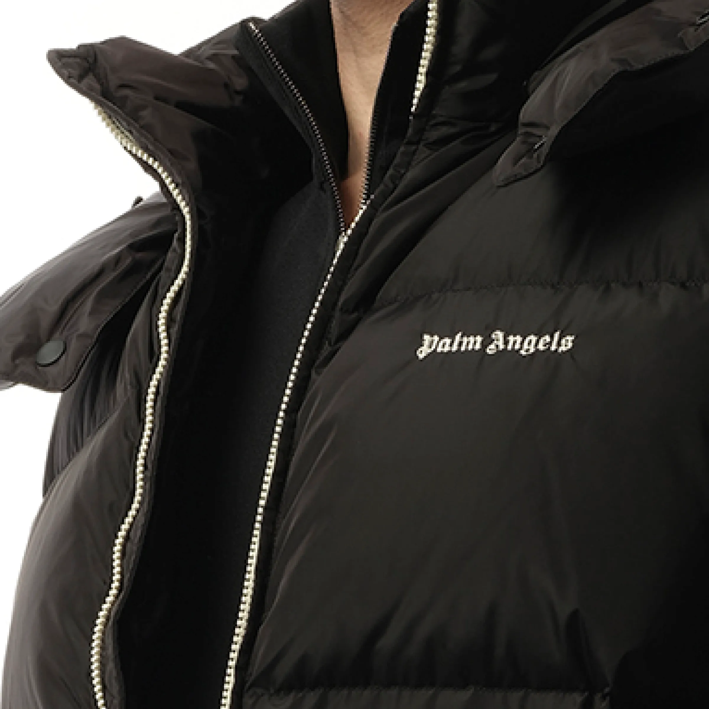 Hooded Track Down Jacket in Black/Off White sold by MARAIS product image thumbnail 3