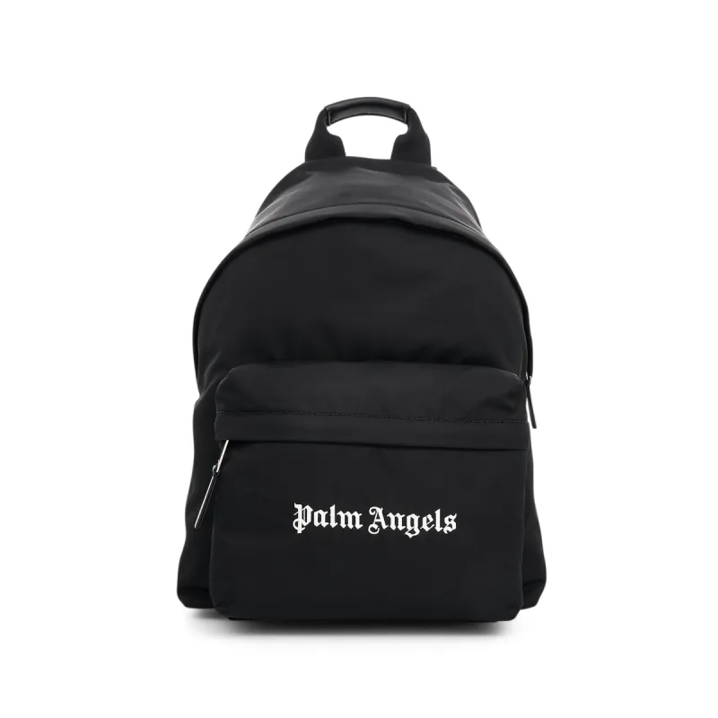 Nylon Logo Backpack in Black/White sold by MARAIS