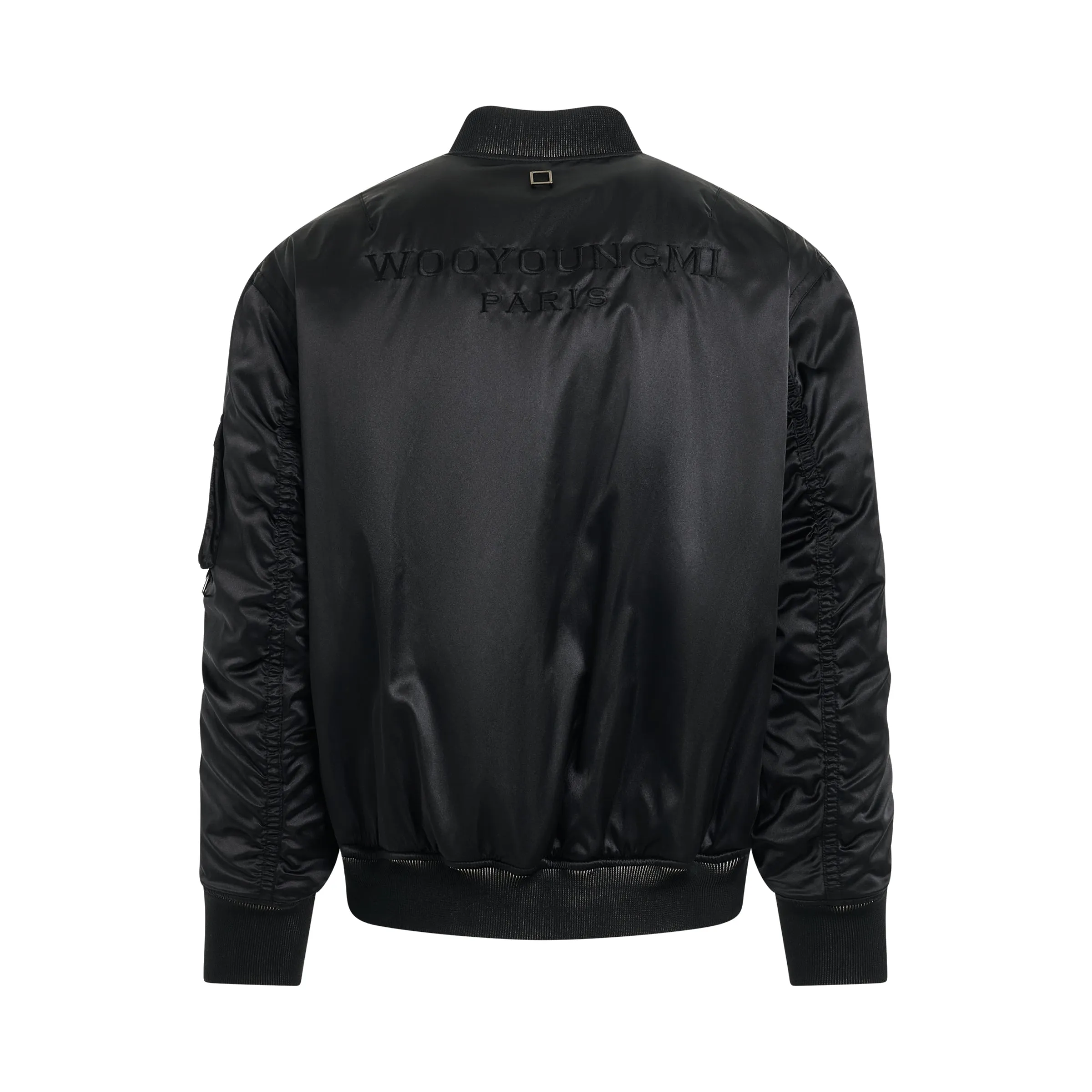 Embroidered Back Logo Bomber Jacket in Black sold by MARAIS product image thumbnail 4