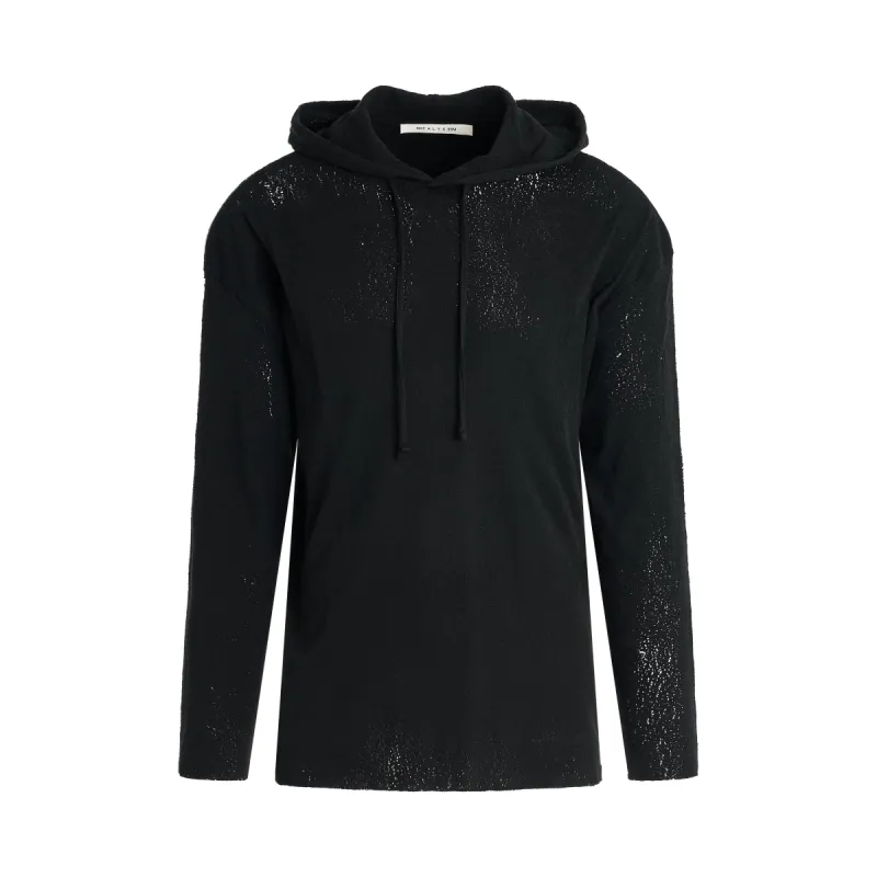 Destroyed Hooded T-Shirt in Black sold by MARAIS