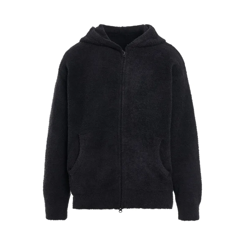 Lounge Zip Up Hoodie in Black/White sold by MARAIS
