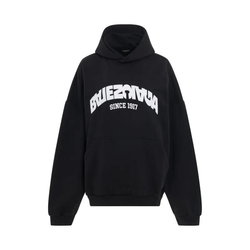 Back Flip Logo Hoodie in Black/White sold by MARAIS