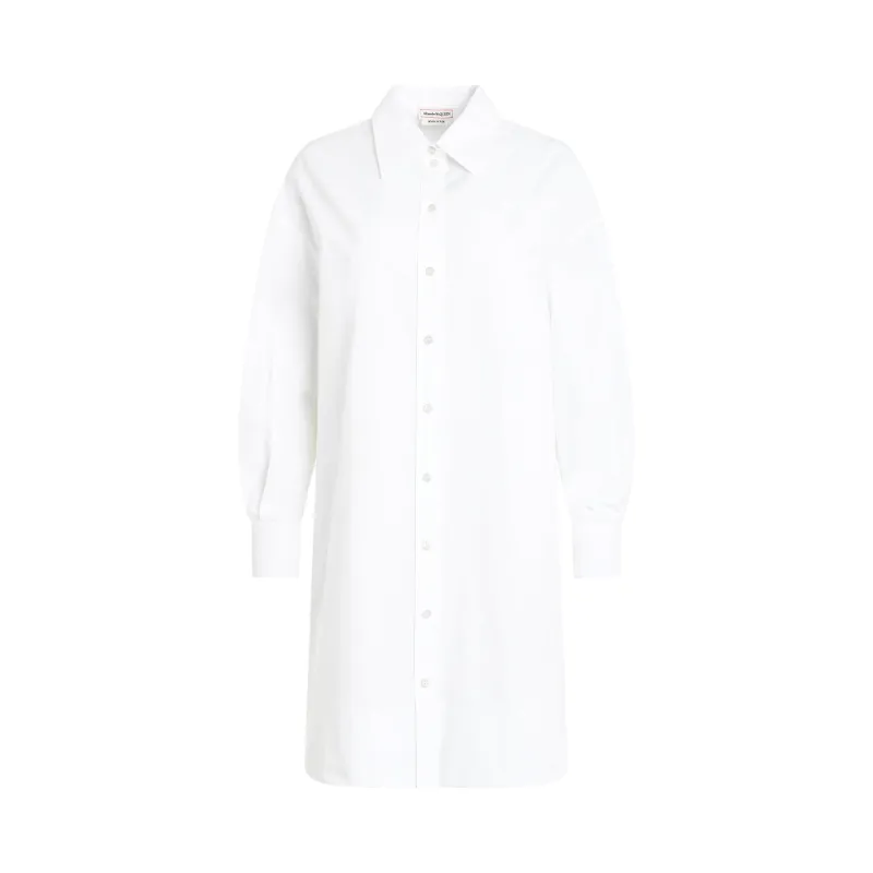 Mini Shirt Dress in White sold by MARAIS