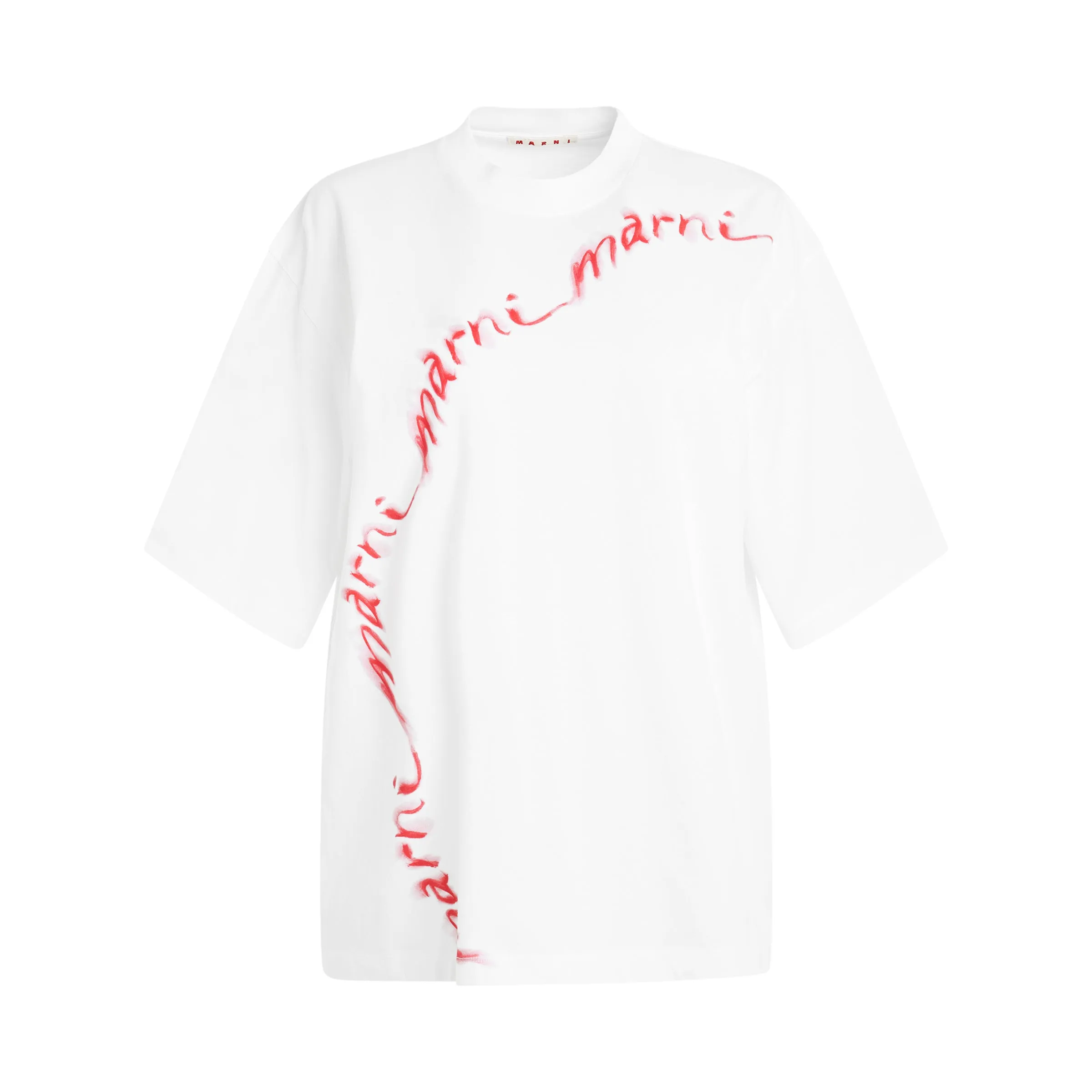 Curved Logo T-Shirt in White sold by MARAIS