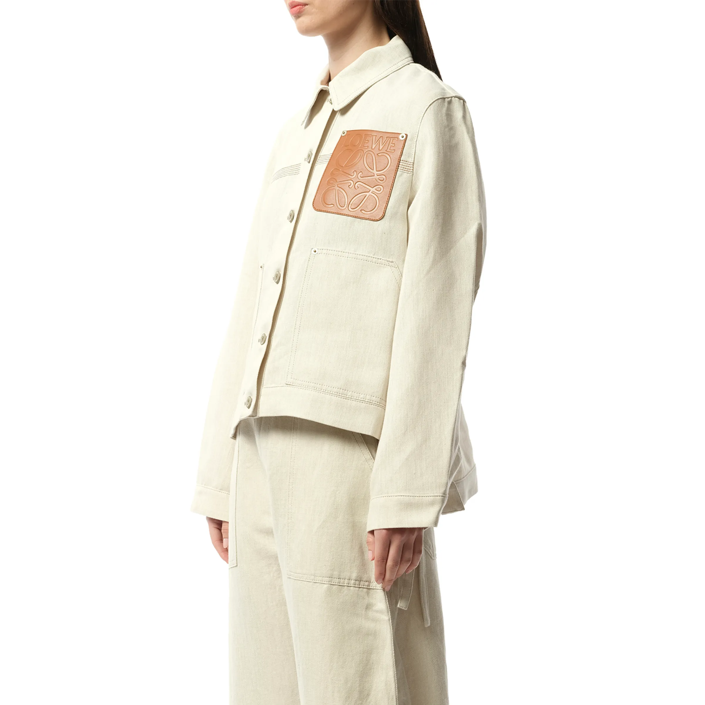 Denim Workwear Jacket in Ecru sold by MARAIS product image thumbnail 5