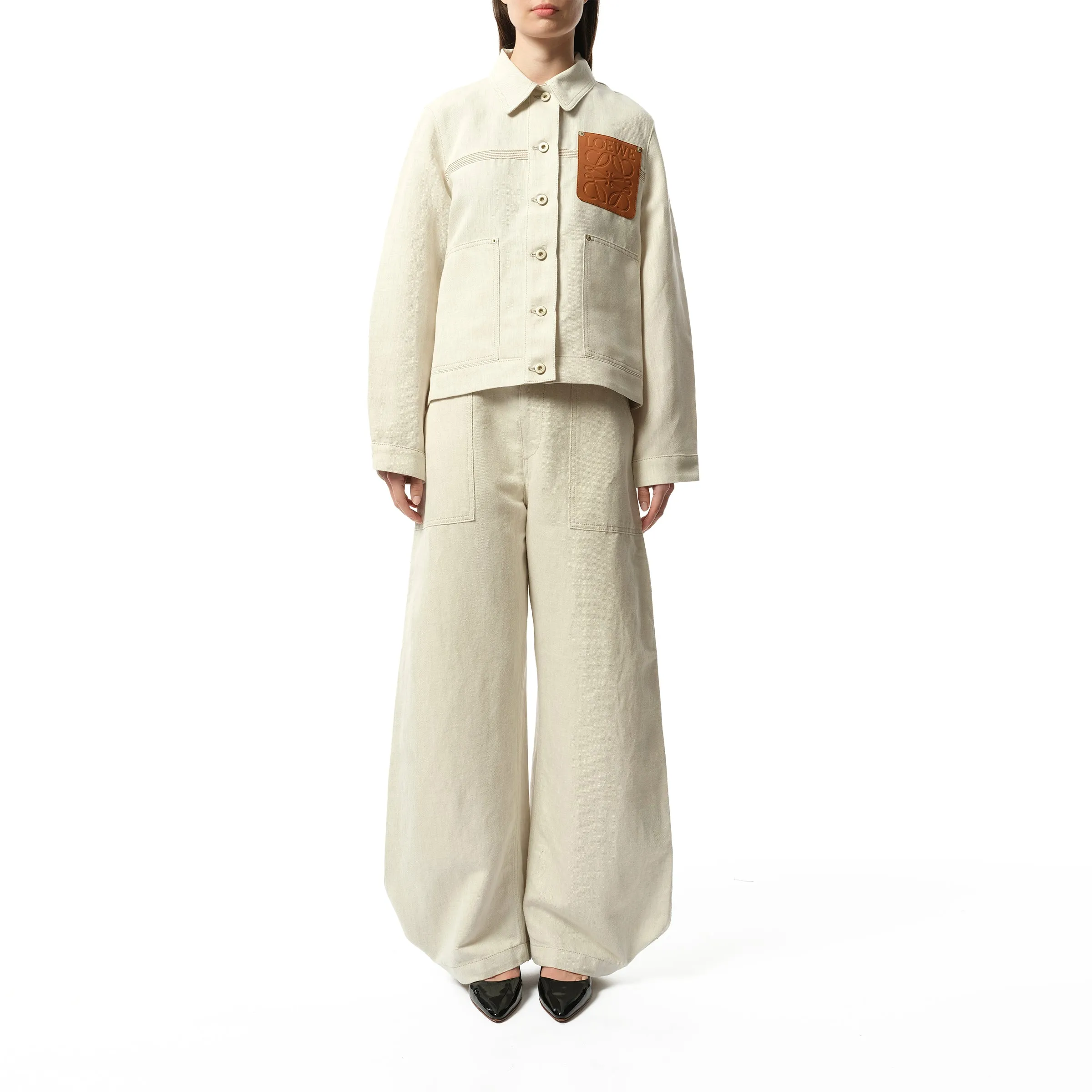 Denim Workwear Jacket in Ecru sold by MARAIS product image thumbnail 4