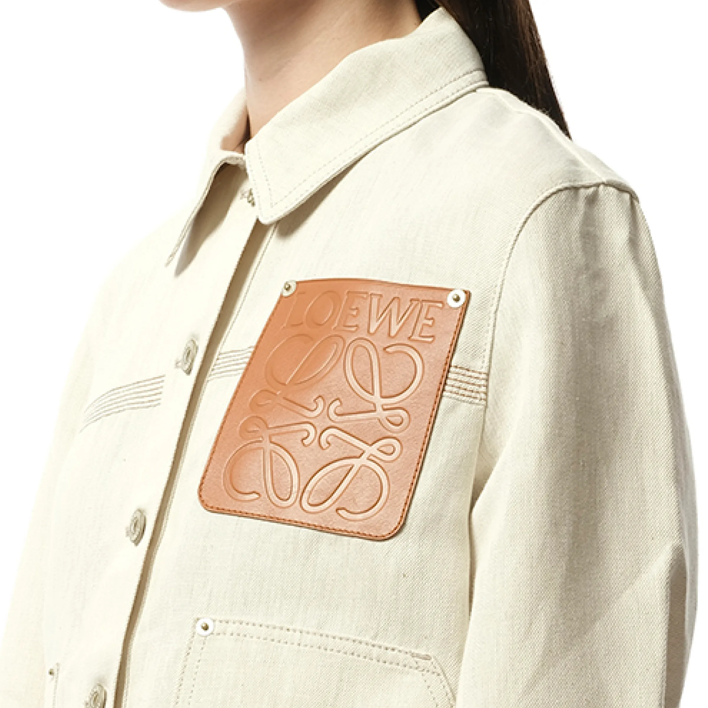 Denim Workwear Jacket in Ecru sold by MARAIS product image thumbnail 3