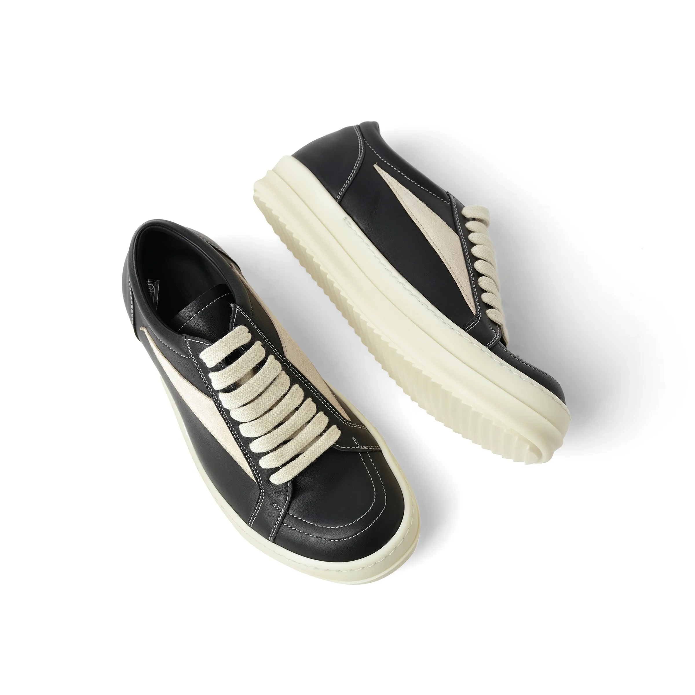 Full Grain Leather Vintage Sneaker in Black/Milk sold by MARAIS product image thumbnail 4