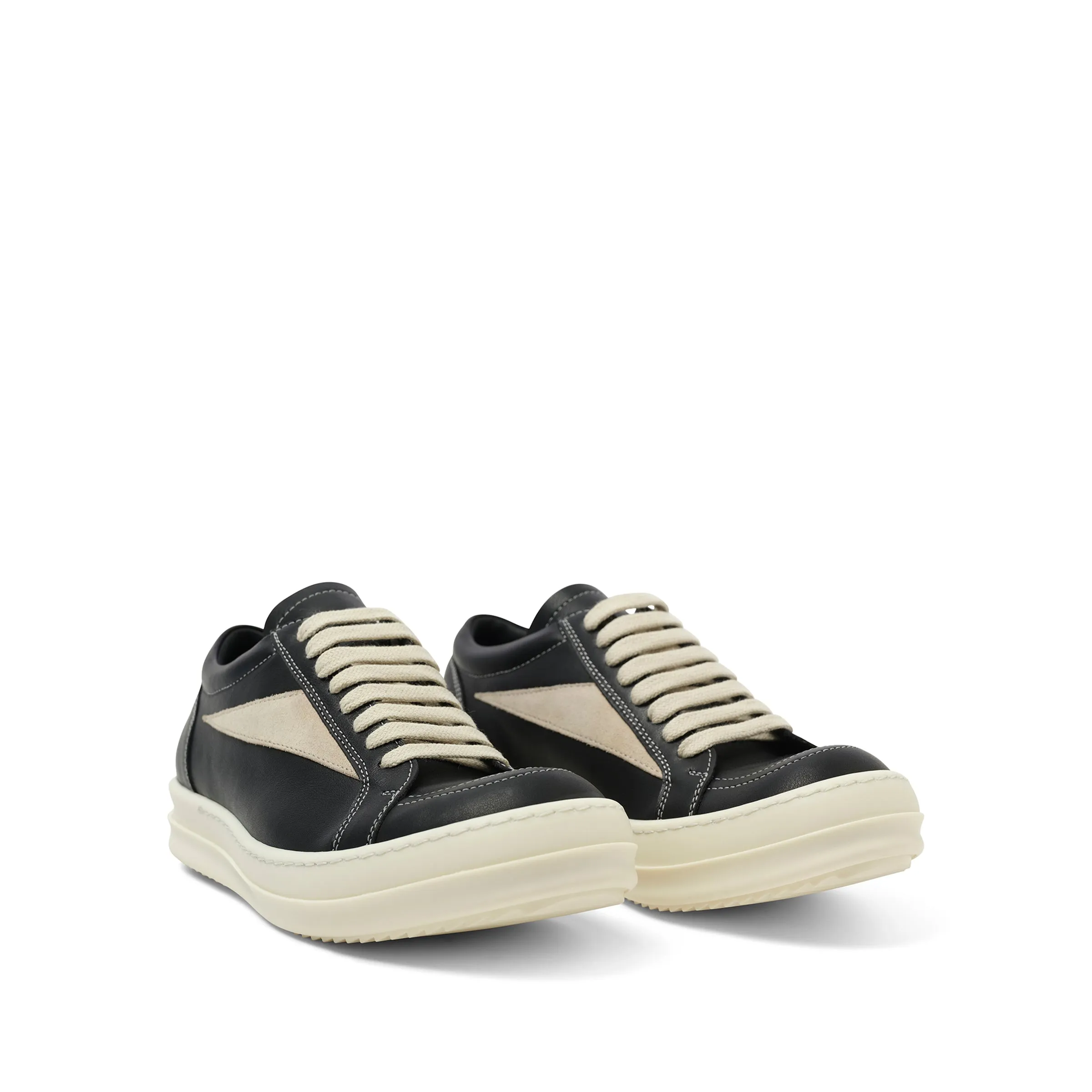 Full Grain Leather Vintage Sneaker in Black/Milk sold by MARAIS product image thumbnail 2