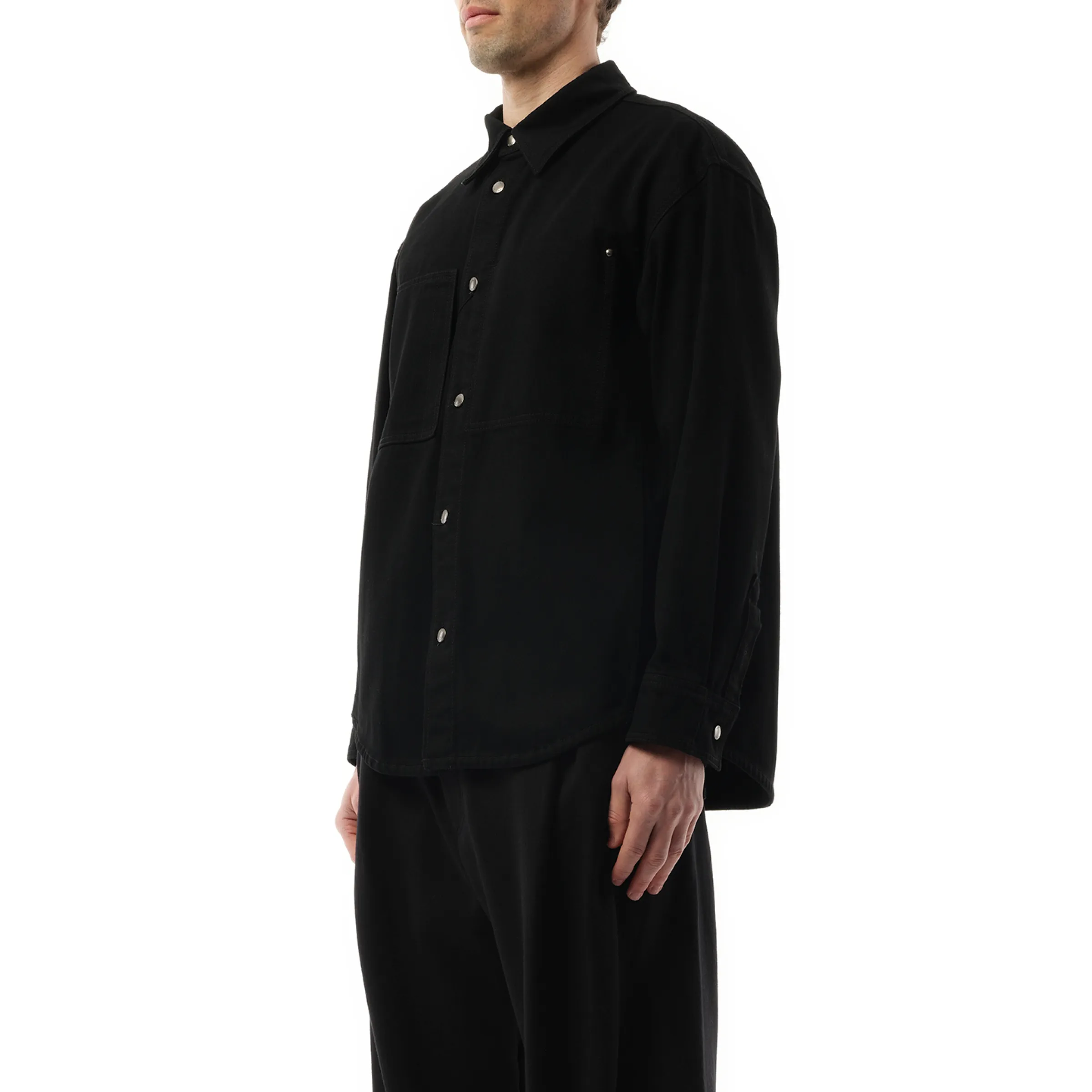 Logo Denim Shirt in Black sold by MARAIS product image thumbnail 5