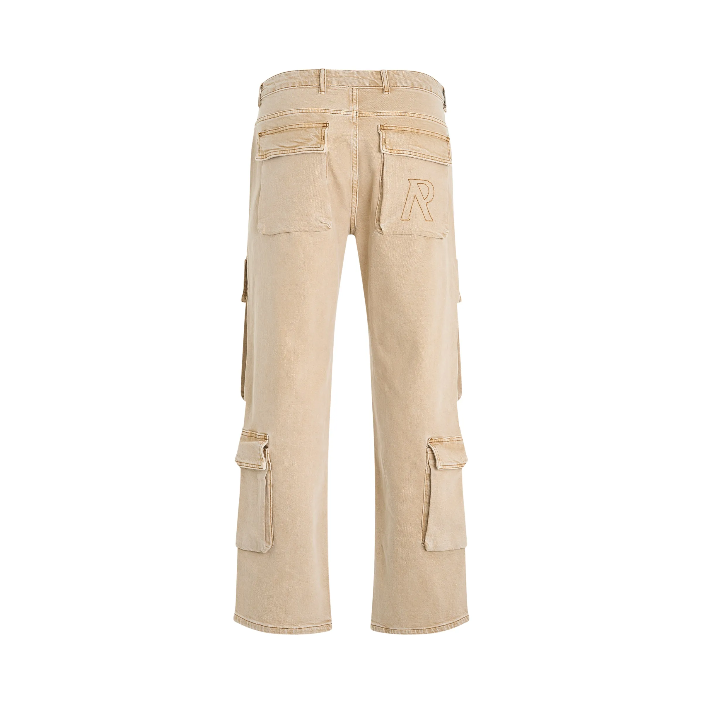 R3CA Cargo Denim Pants in Dirt Cashmere sold by MARAIS product image thumbnail 4