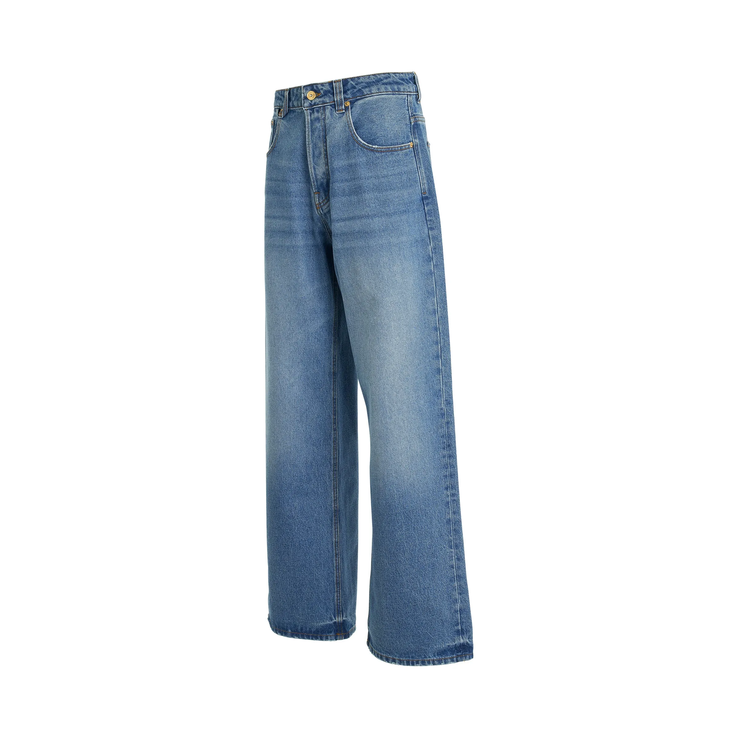Le Denimes Large Jeans in Blue/Tabac sold by MARAIS product image thumbnail 2