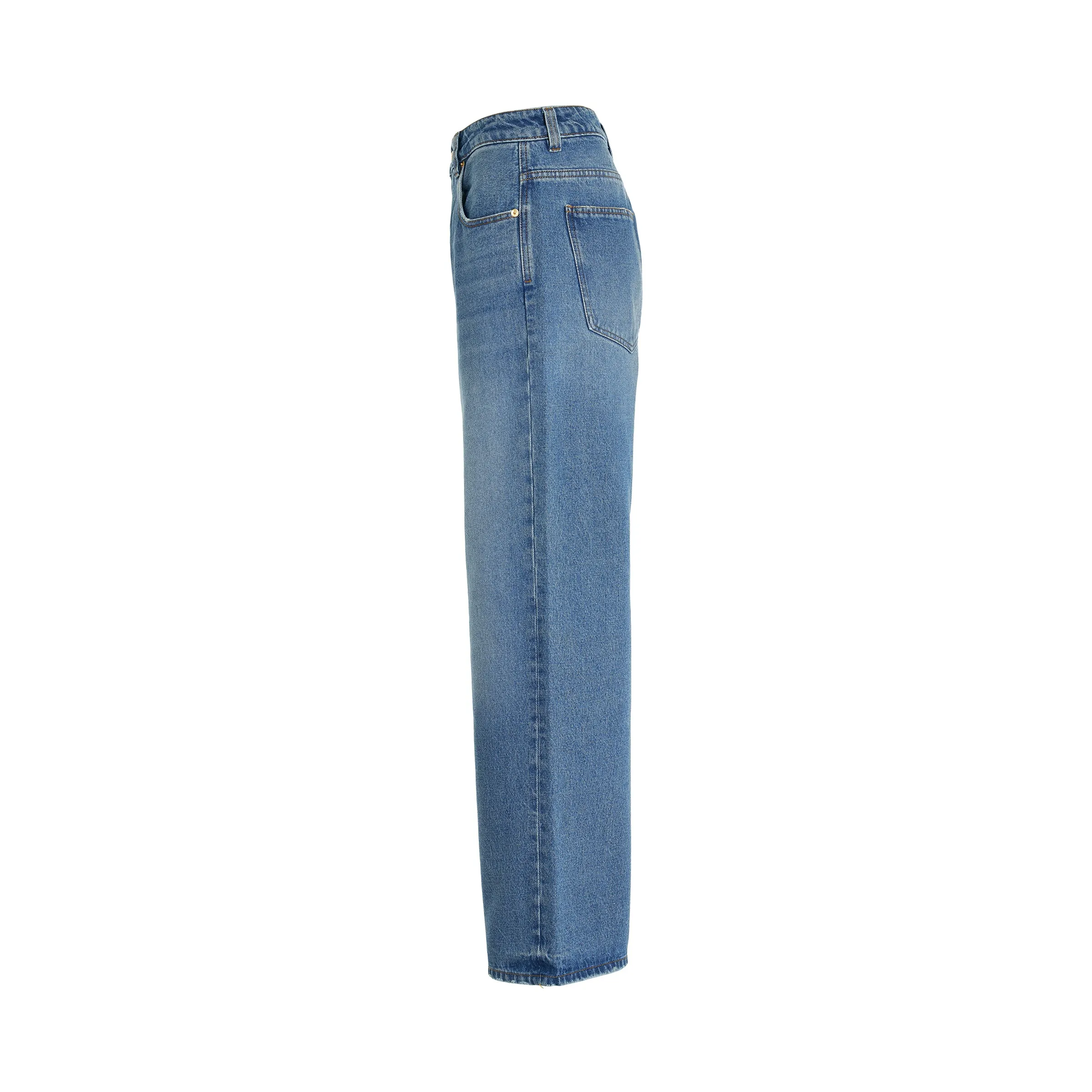 Le Denimes Large Jeans in Blue/Tabac sold by MARAIS product image thumbnail 3