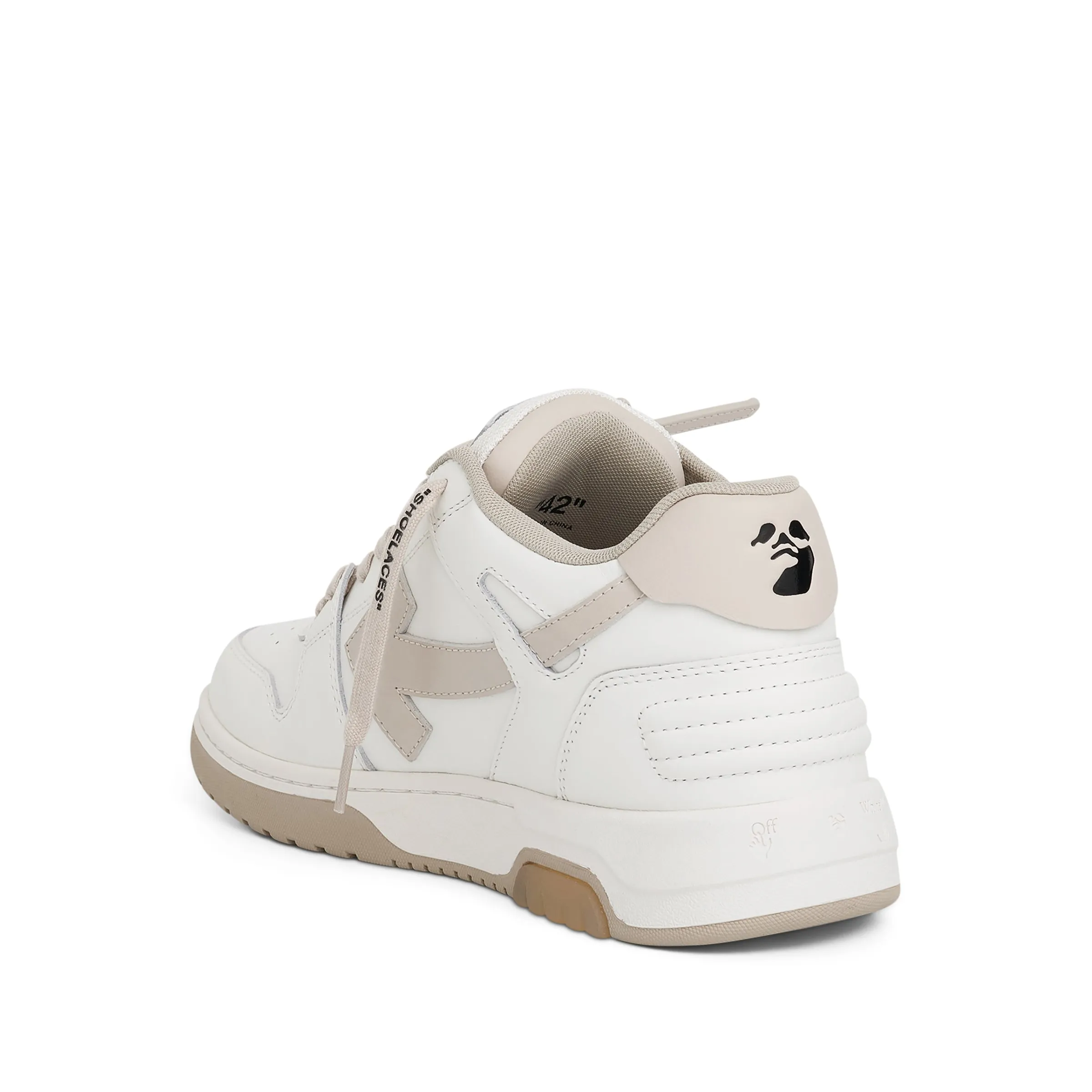 Out Of Office Calf Leather Sneaker in White & Beige sold by MARAIS product image thumbnail 3