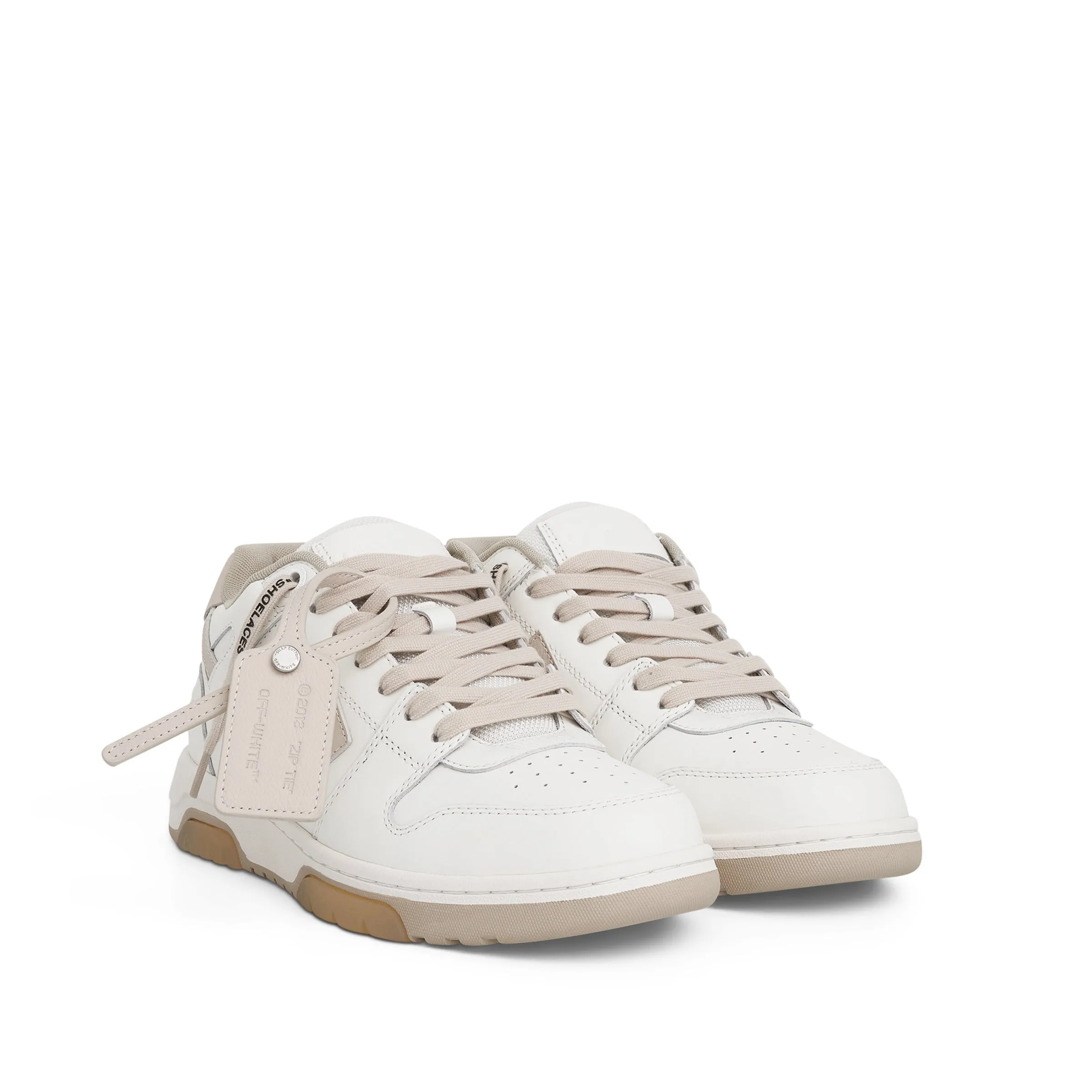 Out Of Office Calf Leather Sneaker in White & Beige sold by MARAIS product image thumbnail 2
